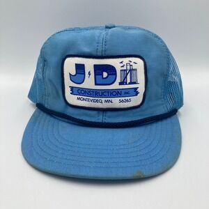 Vintage JD Construction Inc Montevideo MN Retro Trucker Hat Mesh Back Snapback